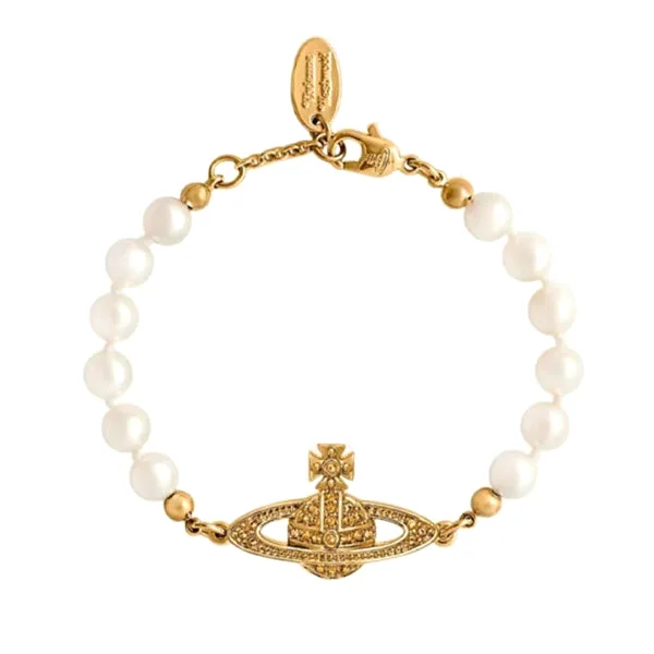 Vivienne Westwood Mini bas relief 浮雕珍珠手鍊-1 Vivienne Westwood Mini bas relief 浮雕珍珠手鍊
