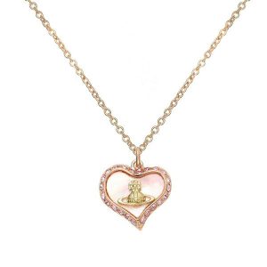 Vivienne Westwood Petra 愛心吊墜項鍊 女款 玫瑰金色