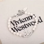 Vivienne Westwood 十字水晶土星珍珠手鍊