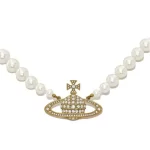 Vivienne Westwood 經典土星LOGO珍珠項鍊