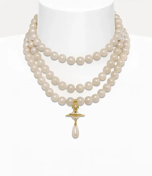 Three-Row Pearl Drop 項鍊